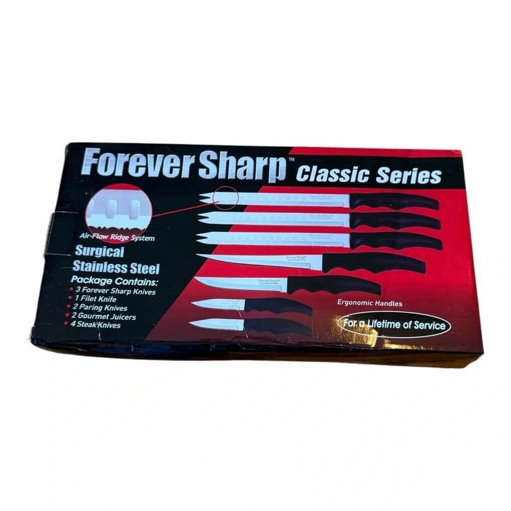 Forever Sharp Classic Series 12 Piece Knife Set Surgical Stainless Steel Blades